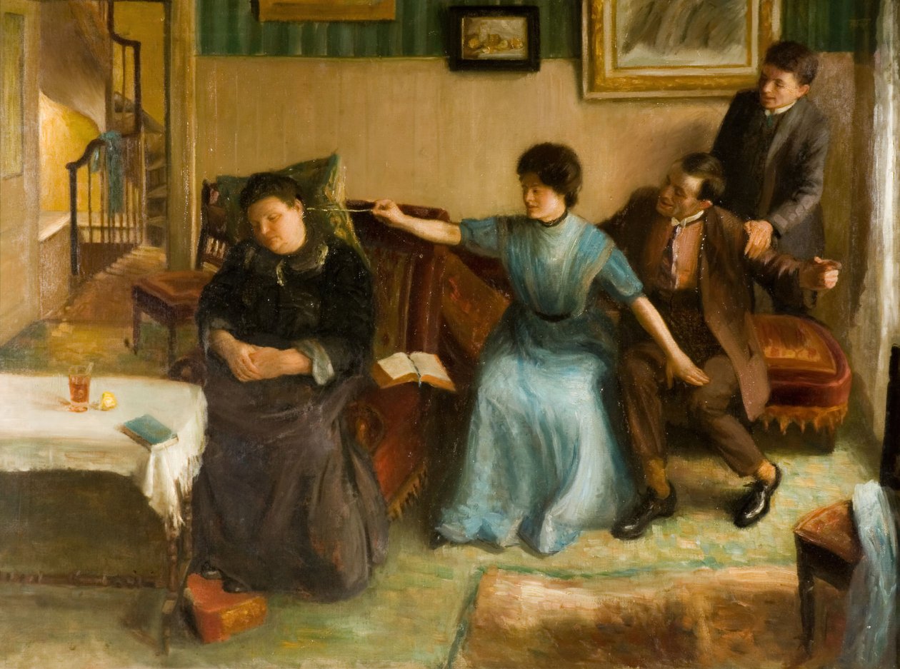 Portræt af kunstnerens familie, en legende scene, 1910-1911. af Mark Gertler