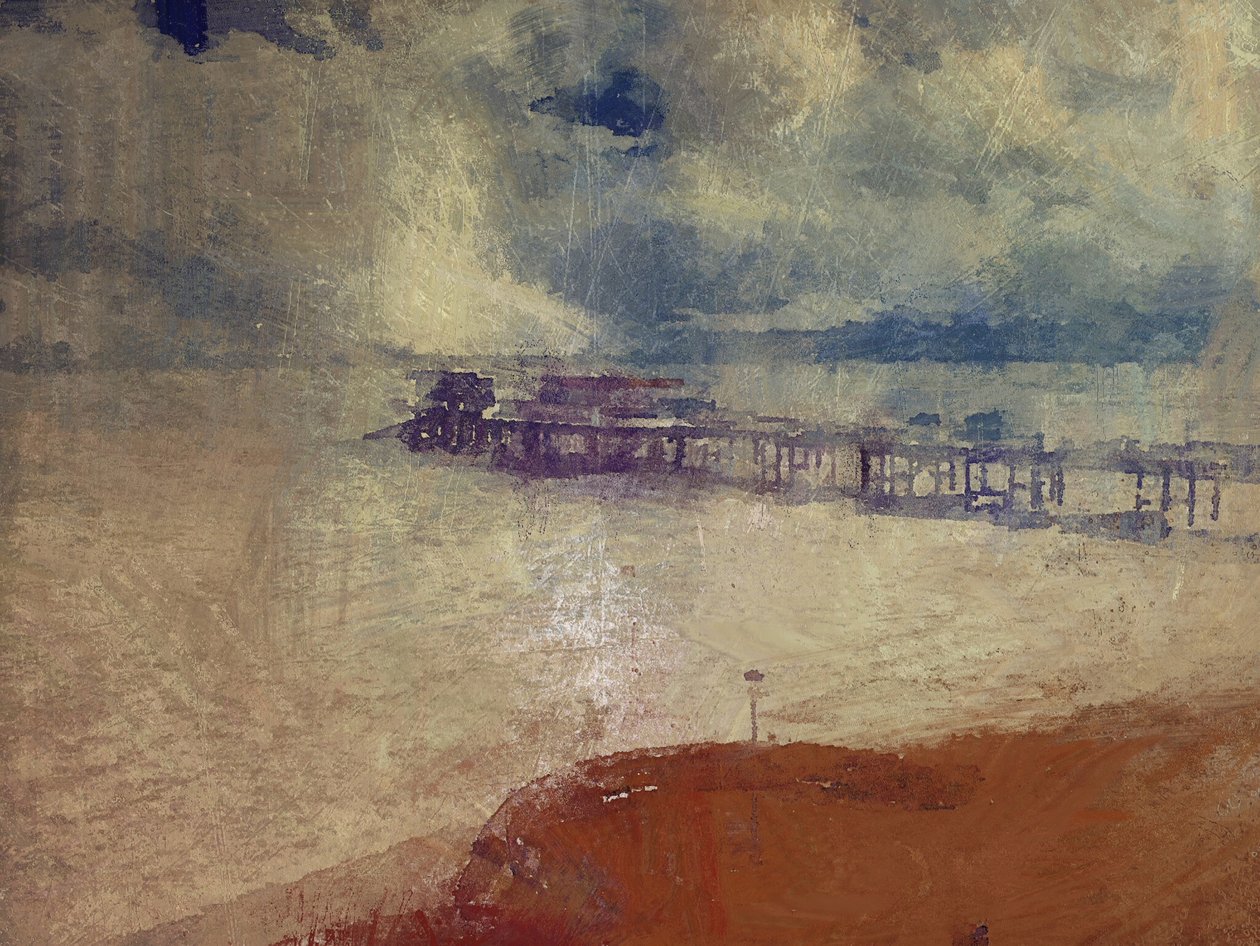 Havbillede i sølv - Cromer Pier, Norfolk (blandede medier) af Mark Gordon