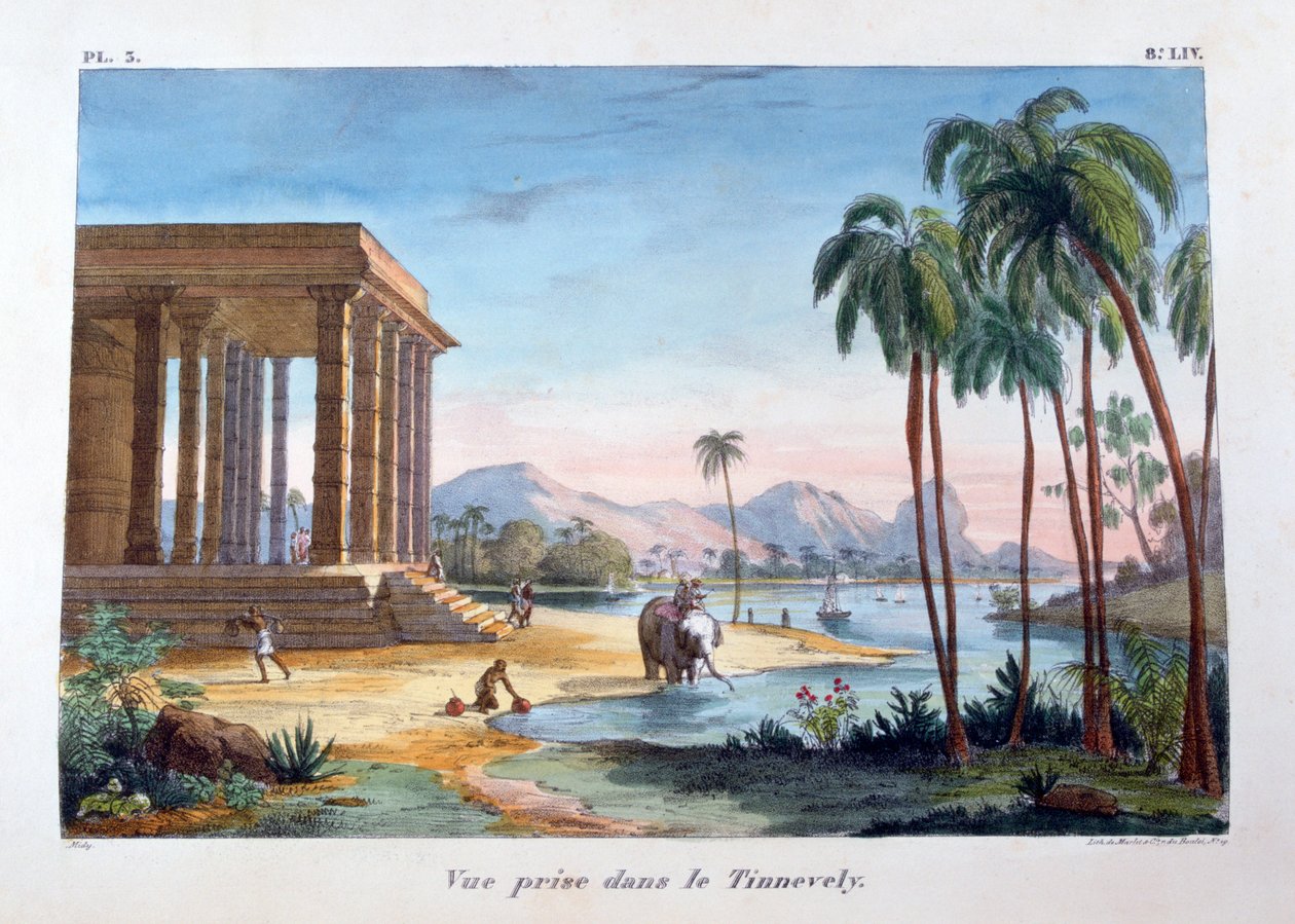 Udsigt over Tinnevelly, Indien, 1828 af Marlet et Cie