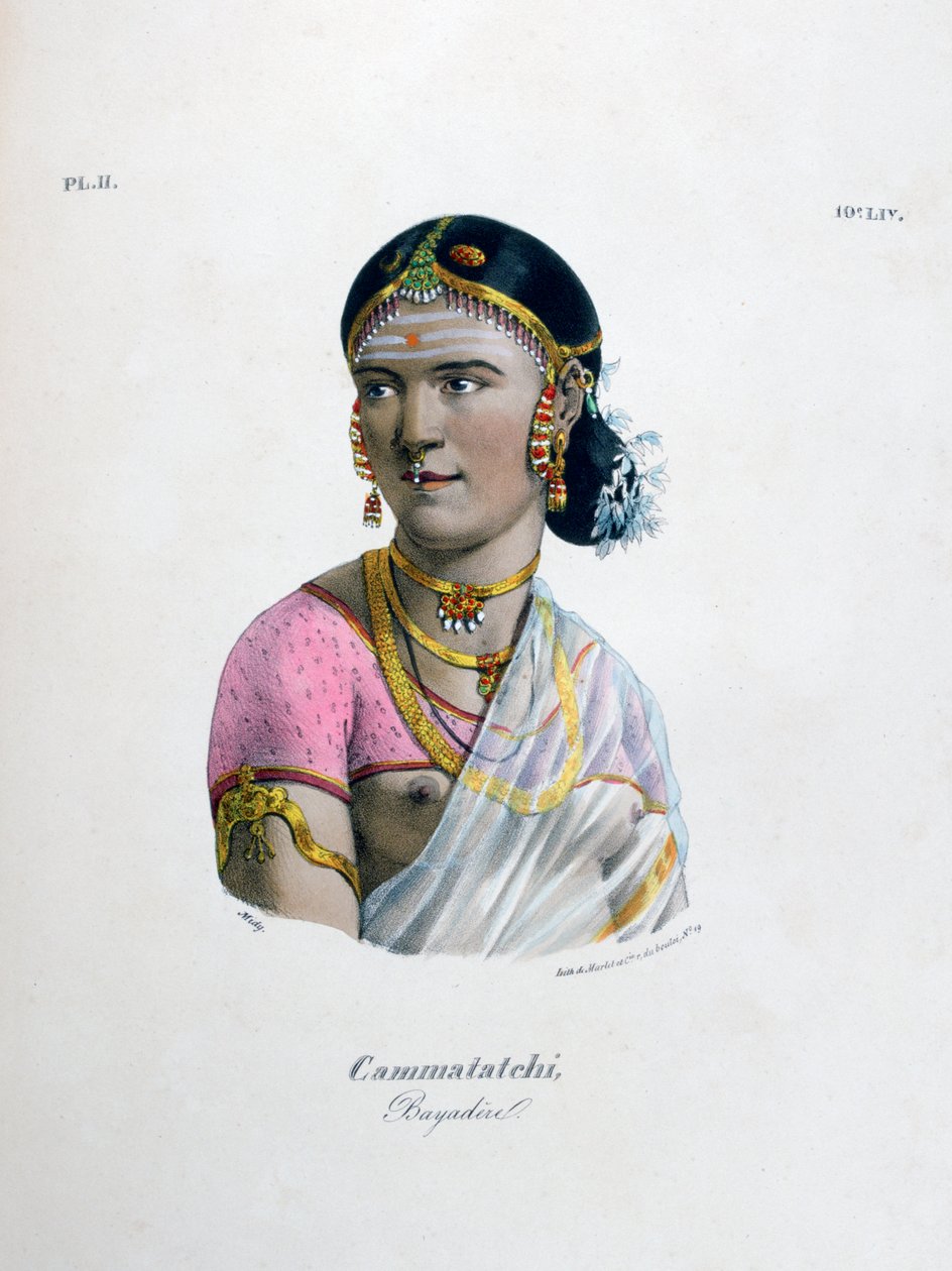 Kvindelig danser bayadere, 1828 af Marlet et Cie