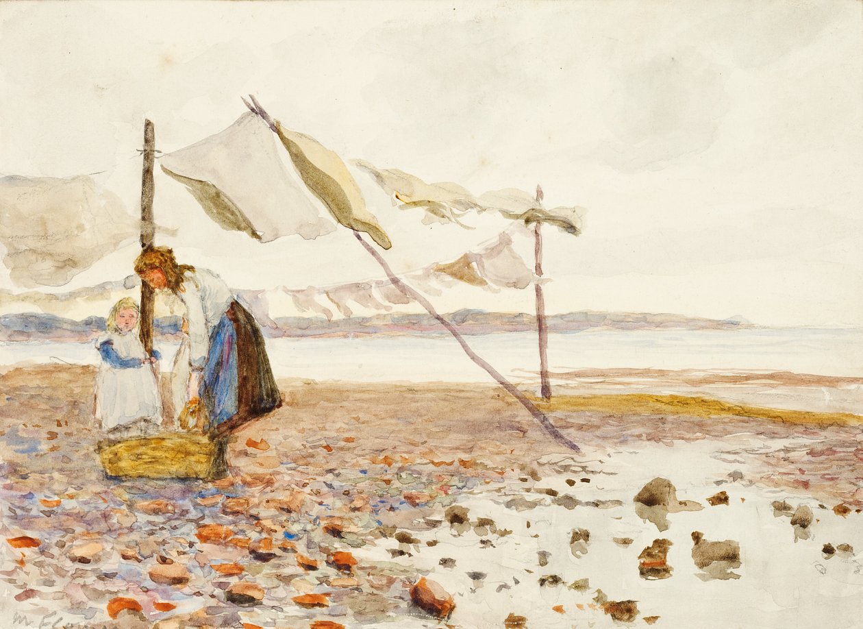 The Shore (wc på papir) af Marmaduke C. William Flower