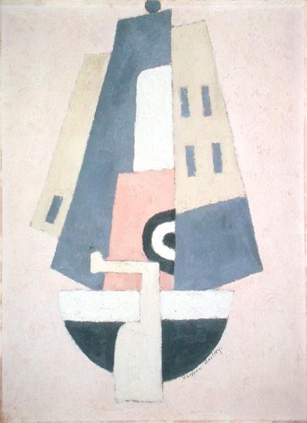 Båd - sort og hvidt skrog (se 165362) af Marsden Hartley