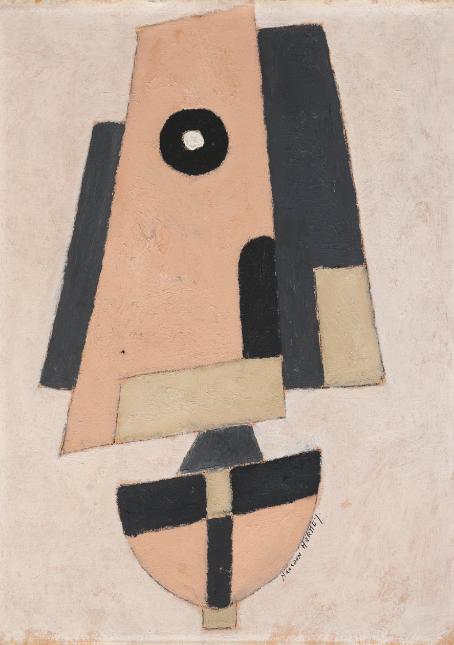 Båd - Pink og sort skrog (se 165324) af Marsden Hartley