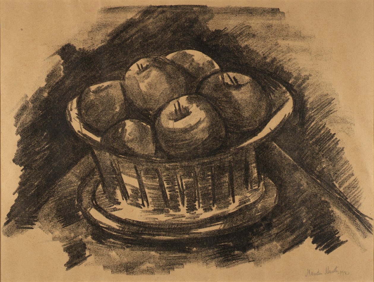 Äpfel im Korb af Marsden Hartley