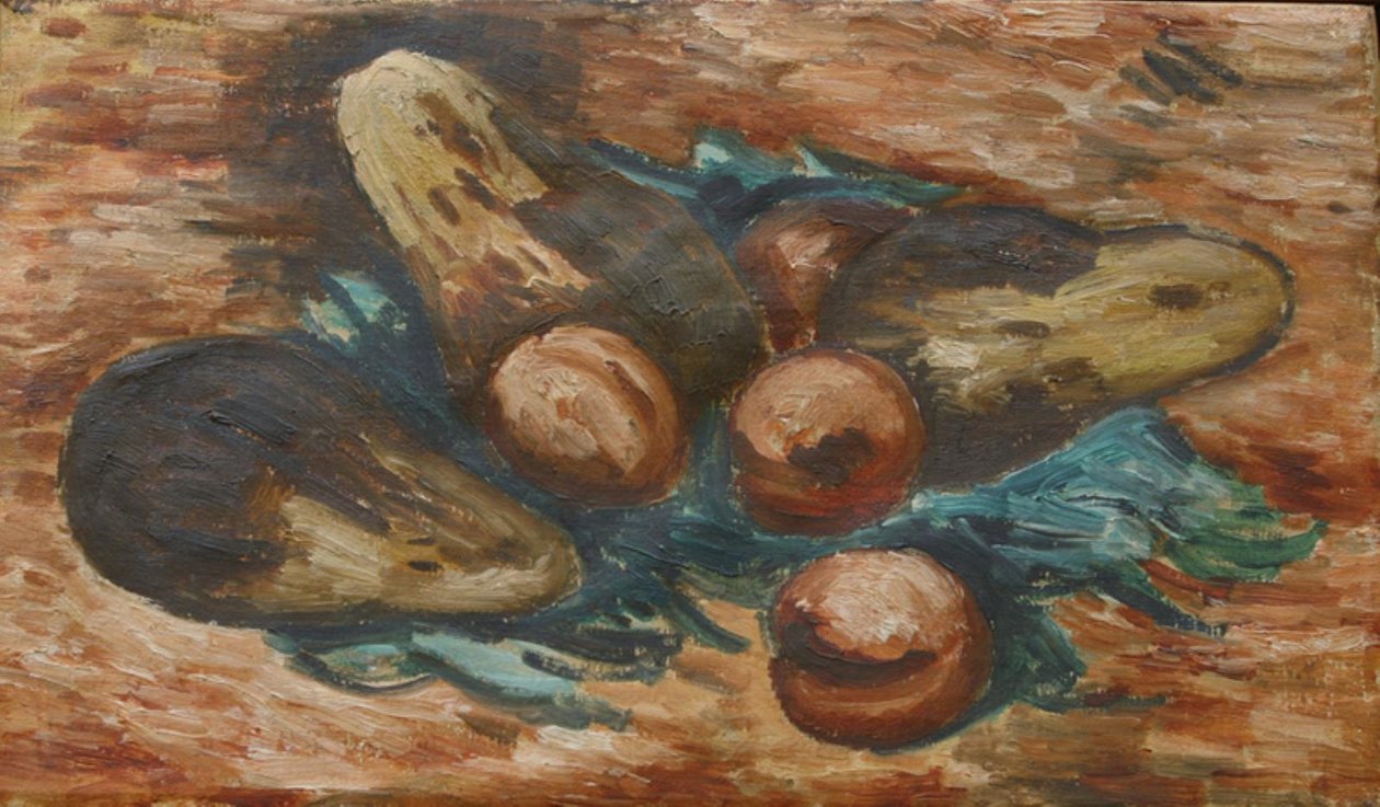 Auberginer og granatæbler af Marsden Hartley