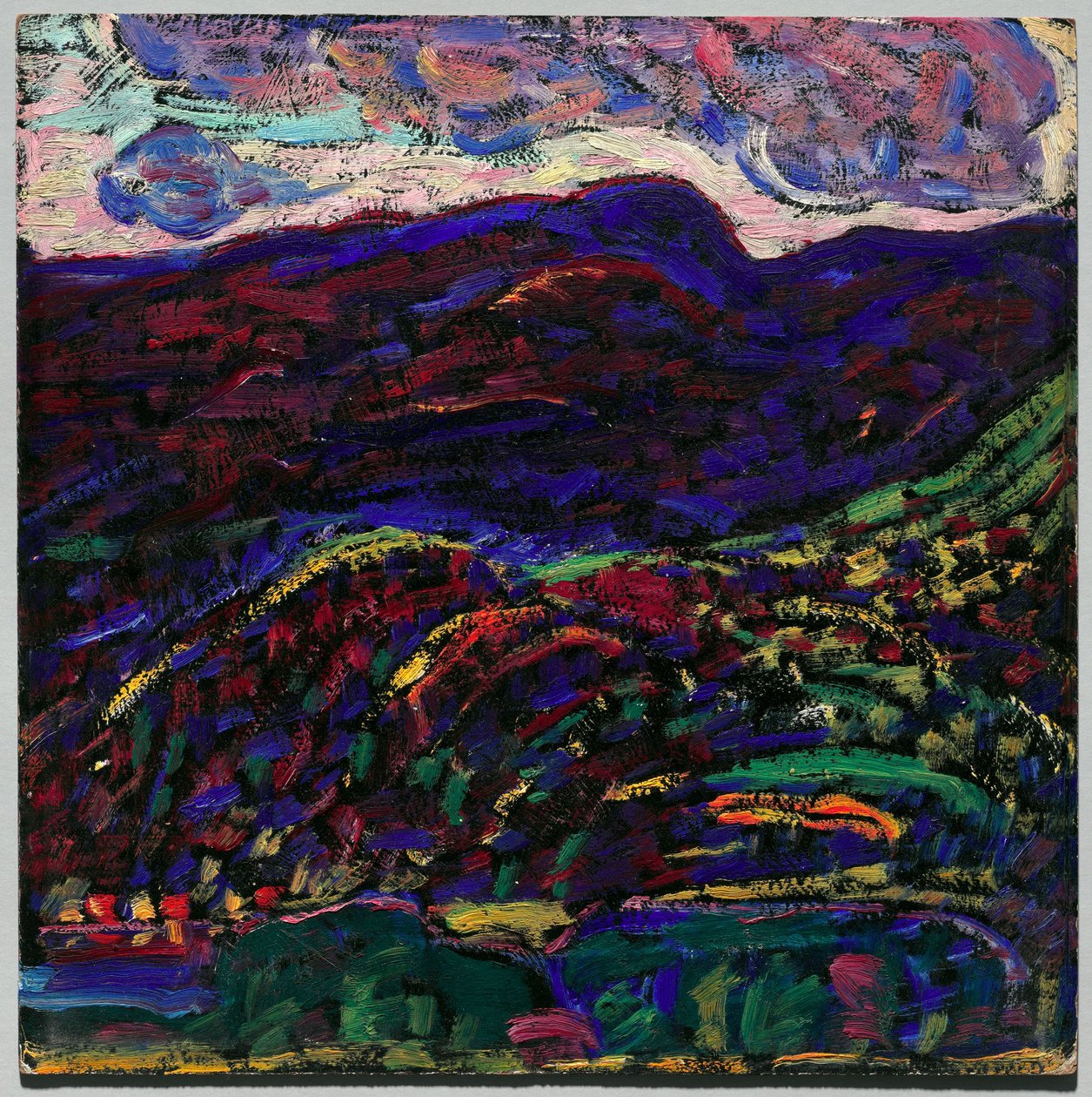 Kezar-søen, efterårsaften, ca. 1910 (olie på pap) af Marsden Hartley