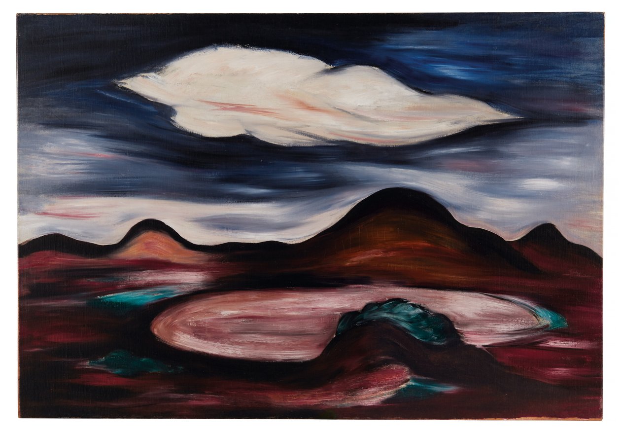 Landskab med enkelt sky af Marsden Hartley