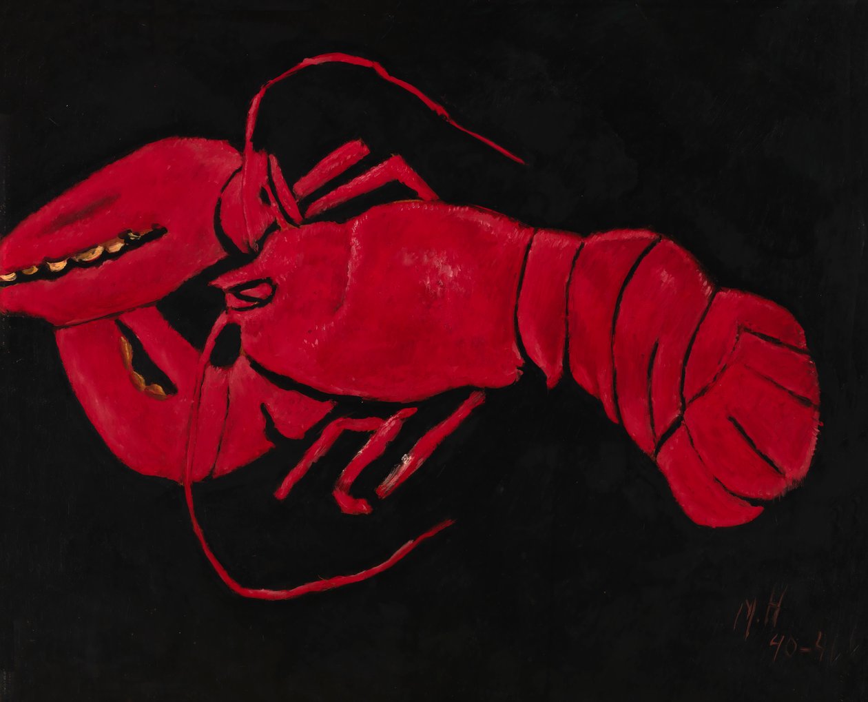 Hummer på sort baggrund, 1940-1941. af Marsden Hartley