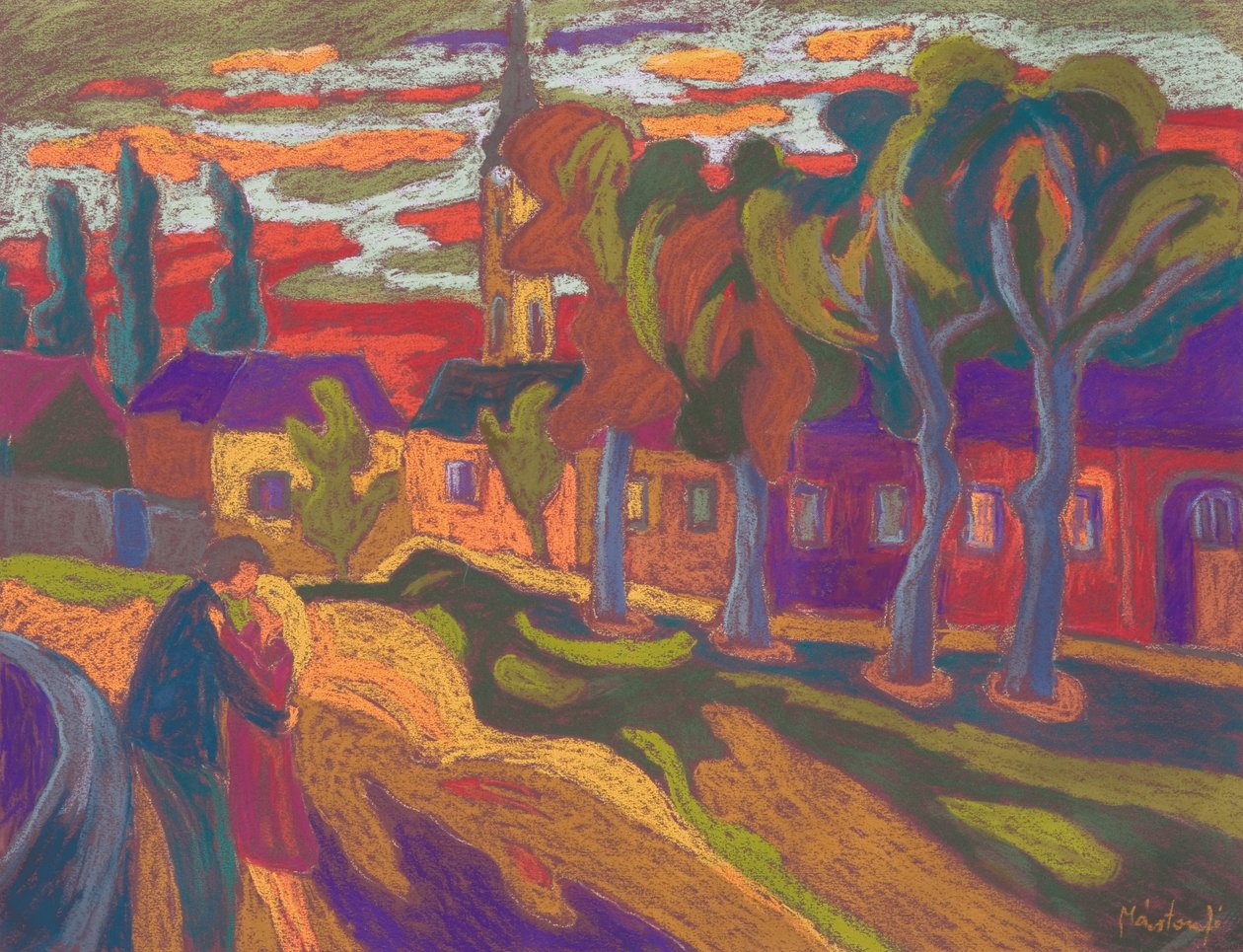 Autumn Love, 2008 (pastel på papir) af Marta Martonfi Benke