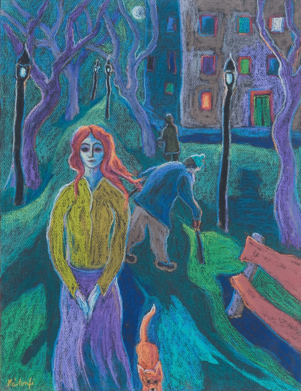 Aftenvandring, 2005 (pastel på papir) af Marta Martonfi Benke