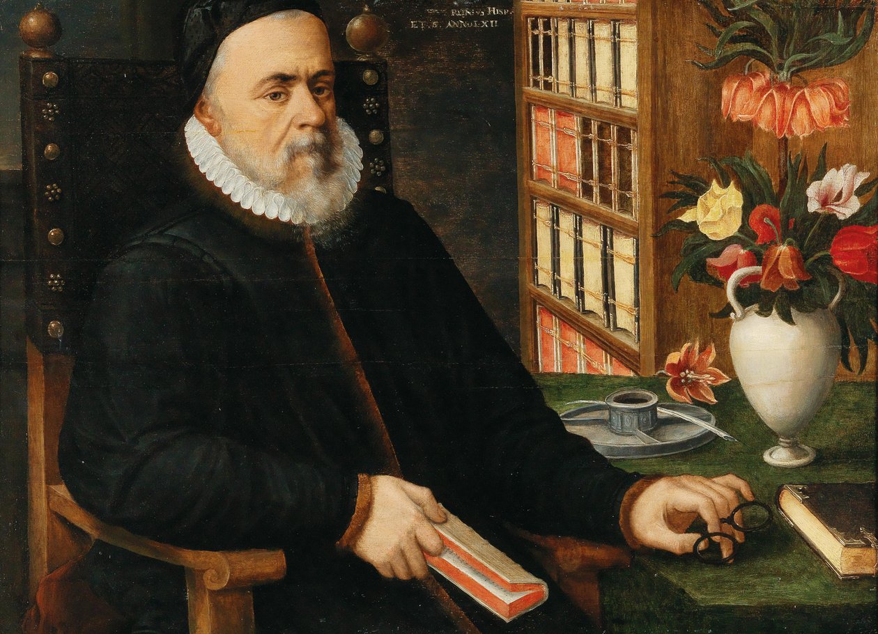 Portræt af en lærd, sandsynligvis Carolus Clusius af Marten Valckenborch  the van Elder