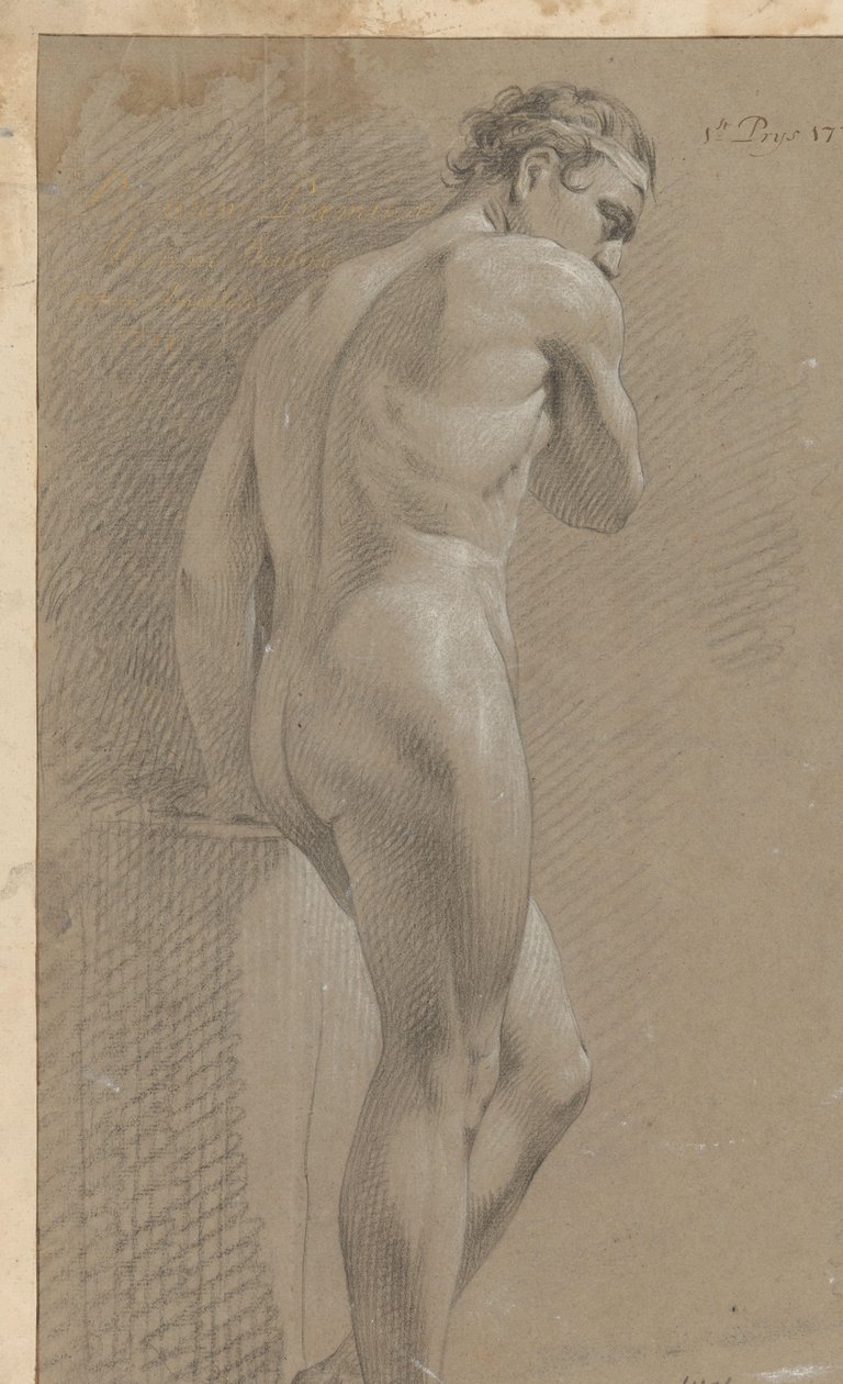 Stående nøgen mand, set bagfra (1. præmie 1770) af Marten Houtman