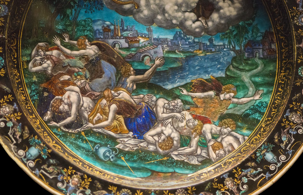 Massakren på Niobides, detalje, ca. 1580 (objekt) af Martial Courteys