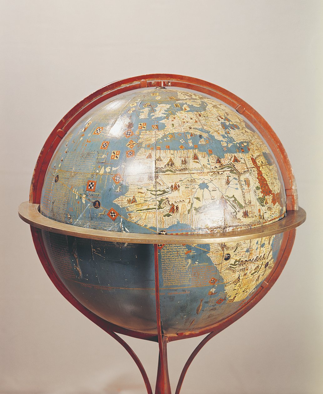 Terrestrial Globe, der viser Det Indiske Ocean, lavet i Nürnberg, 1492 (detalje af 158167) af Martin Behaim