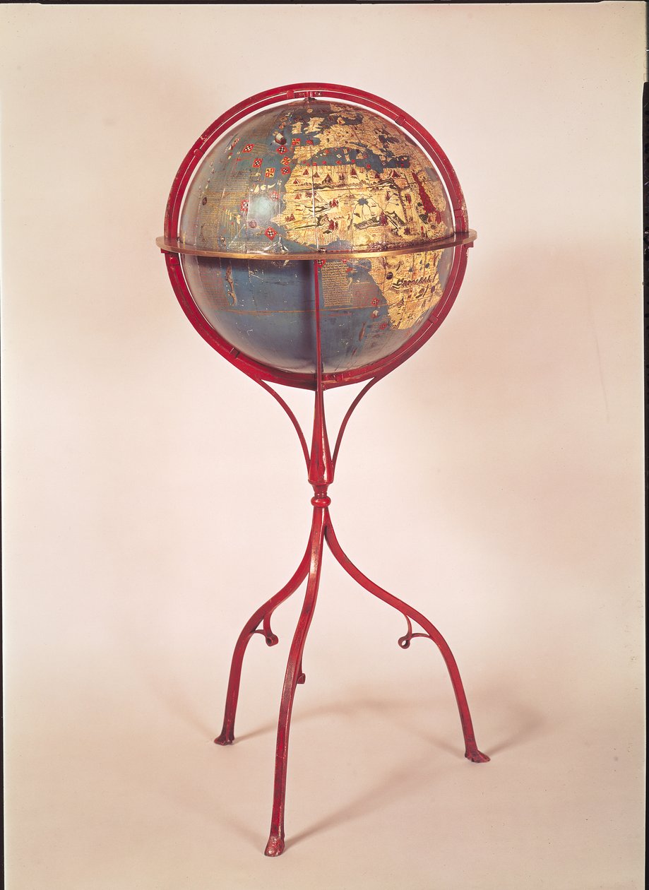 Terrestrial Globe, der viser Det Indiske Ocean, lavet i Nürnberg, 1492 (se også 158163 og 158166) af Martin Behaim