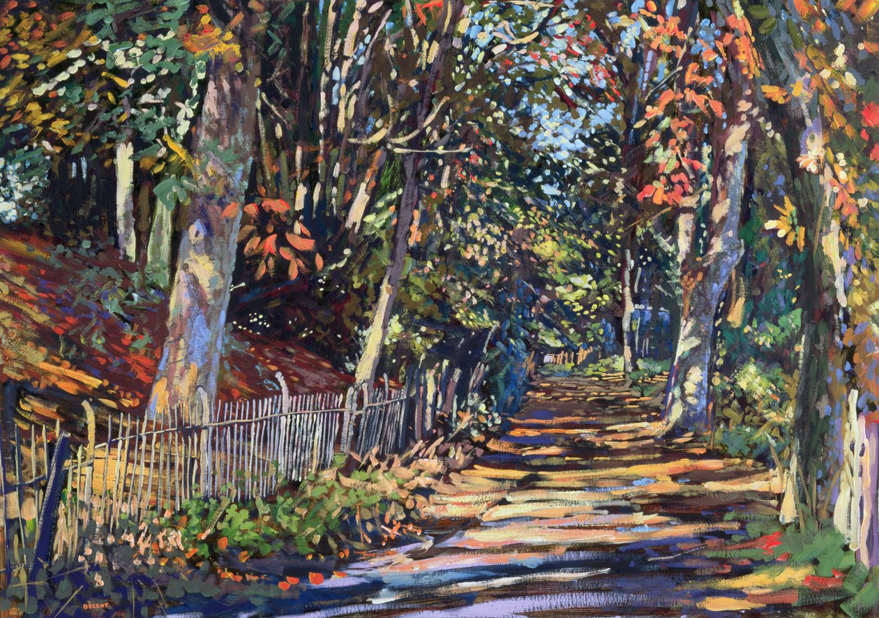 Autumn Light, 2000 (gouache ombord) af Martin Decent