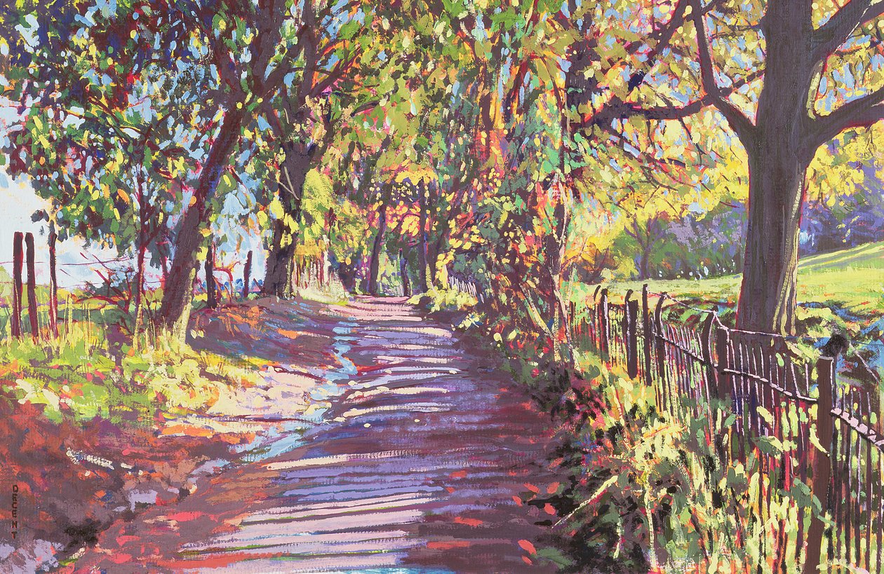 Sensommer, 2000 (gouache ombord) af Martin Decent