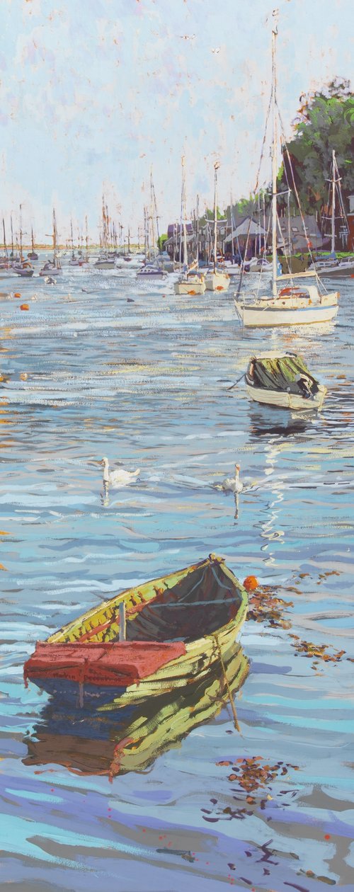 The Old and the New (Portmadoc, North Wales) 2006 (gouache ombord) af Martin Decent