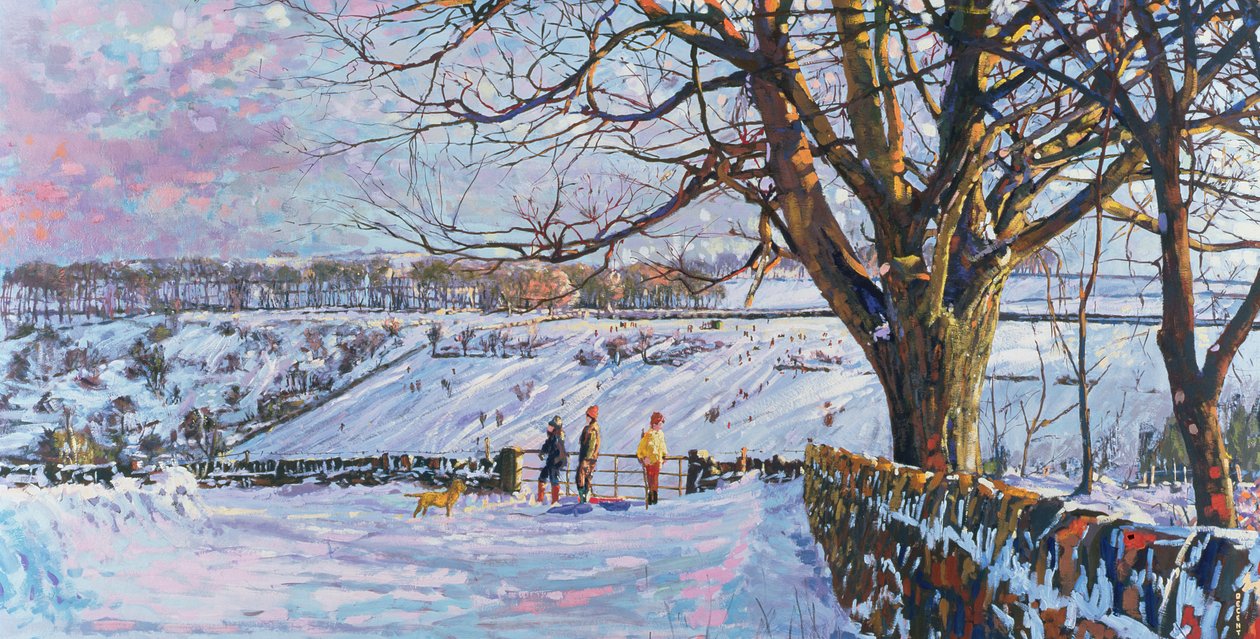 Walking the Dog, 1997 (gouache) af Martin Decent