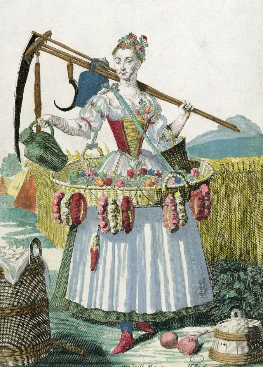 En bondekone, ca.1735 af Martin Engelbrecht