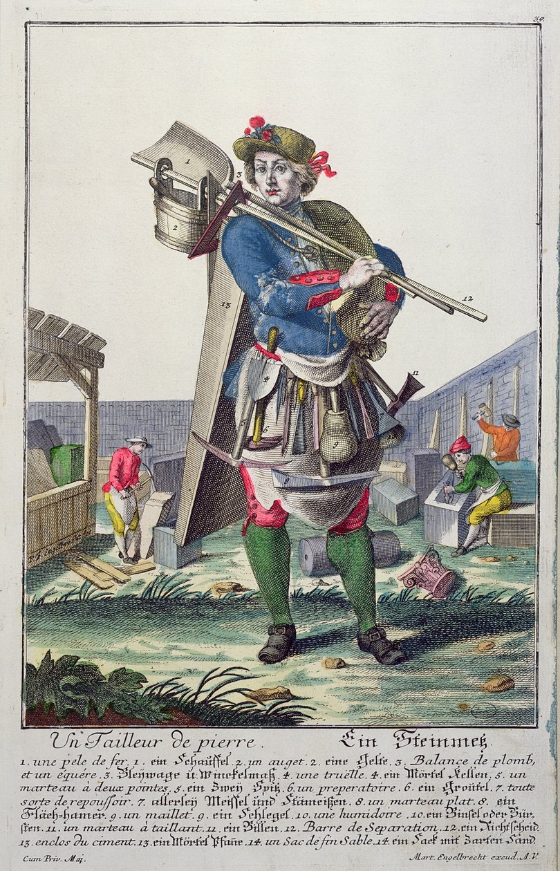Stenhuggeren, ca.1735 af Martin Engelbrecht