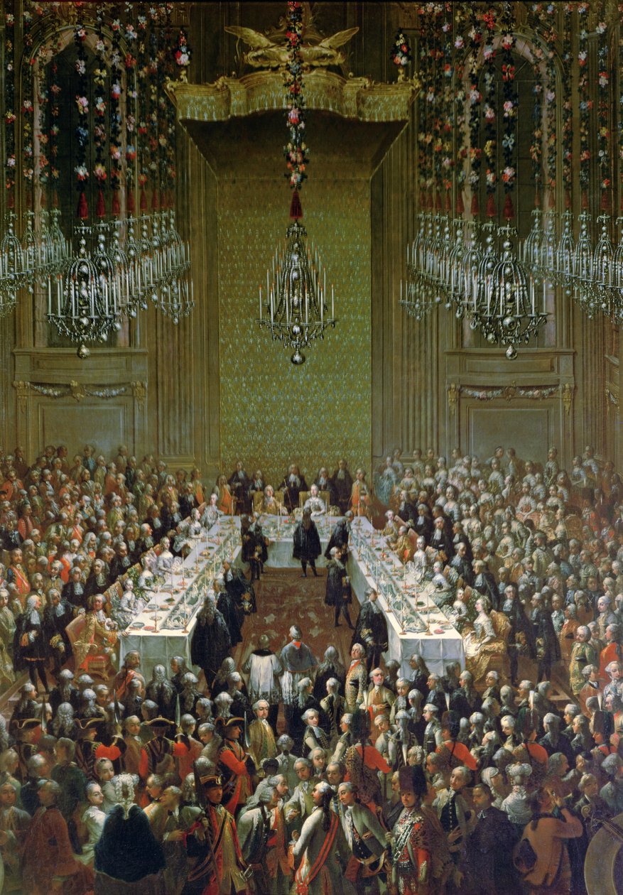 Banket i Redoutensaal, Wien, 1760 (detalje af 66717) af Martin II Mytens or Meytens