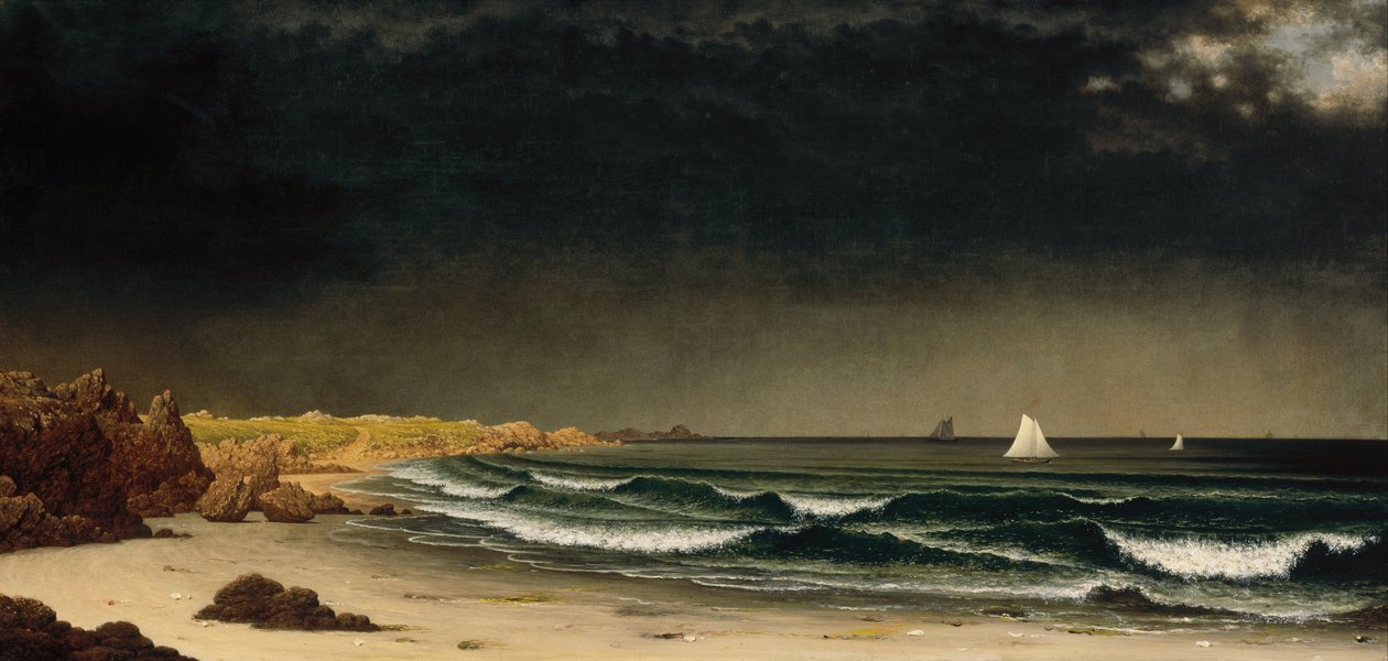 Nærmer sig Storm- Beach nær Newport af Martin Johnson Heade