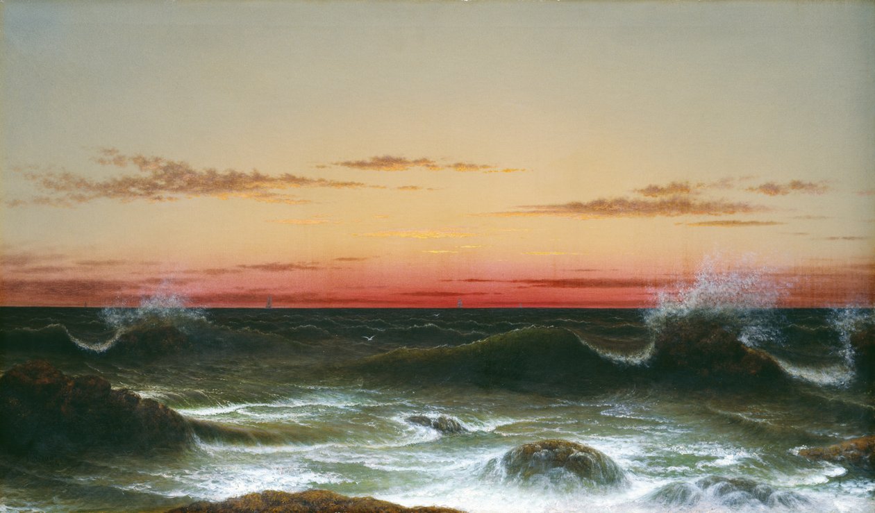 Havlandskab: Solnedgang, 1861 af Martin Johnson Heade