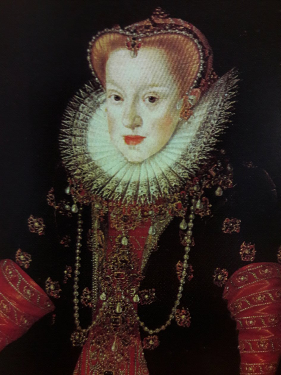 Portræt i fuld længde af Anne af Østrig (1573-1598) (detalje) af Martin Kober
