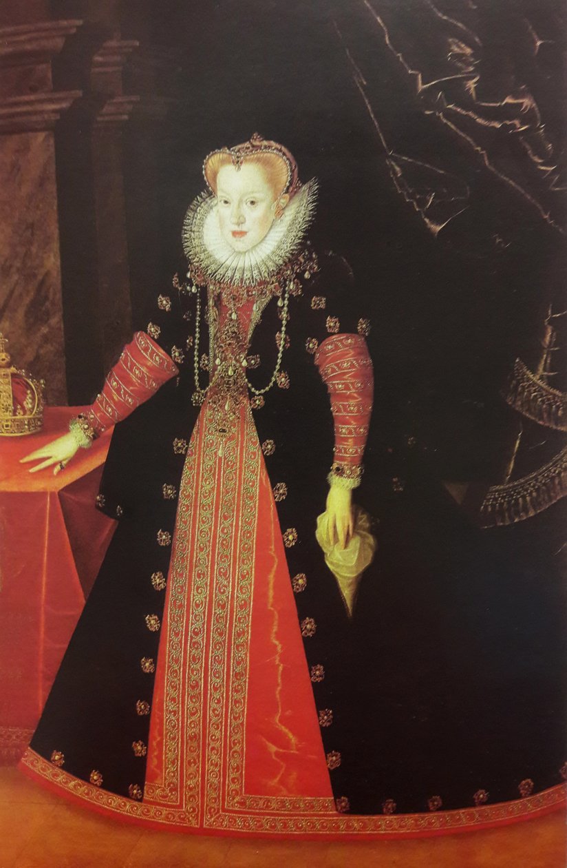 Portræt i fuld længde af Anne af Østrig (1573-1598) af Martin Kober