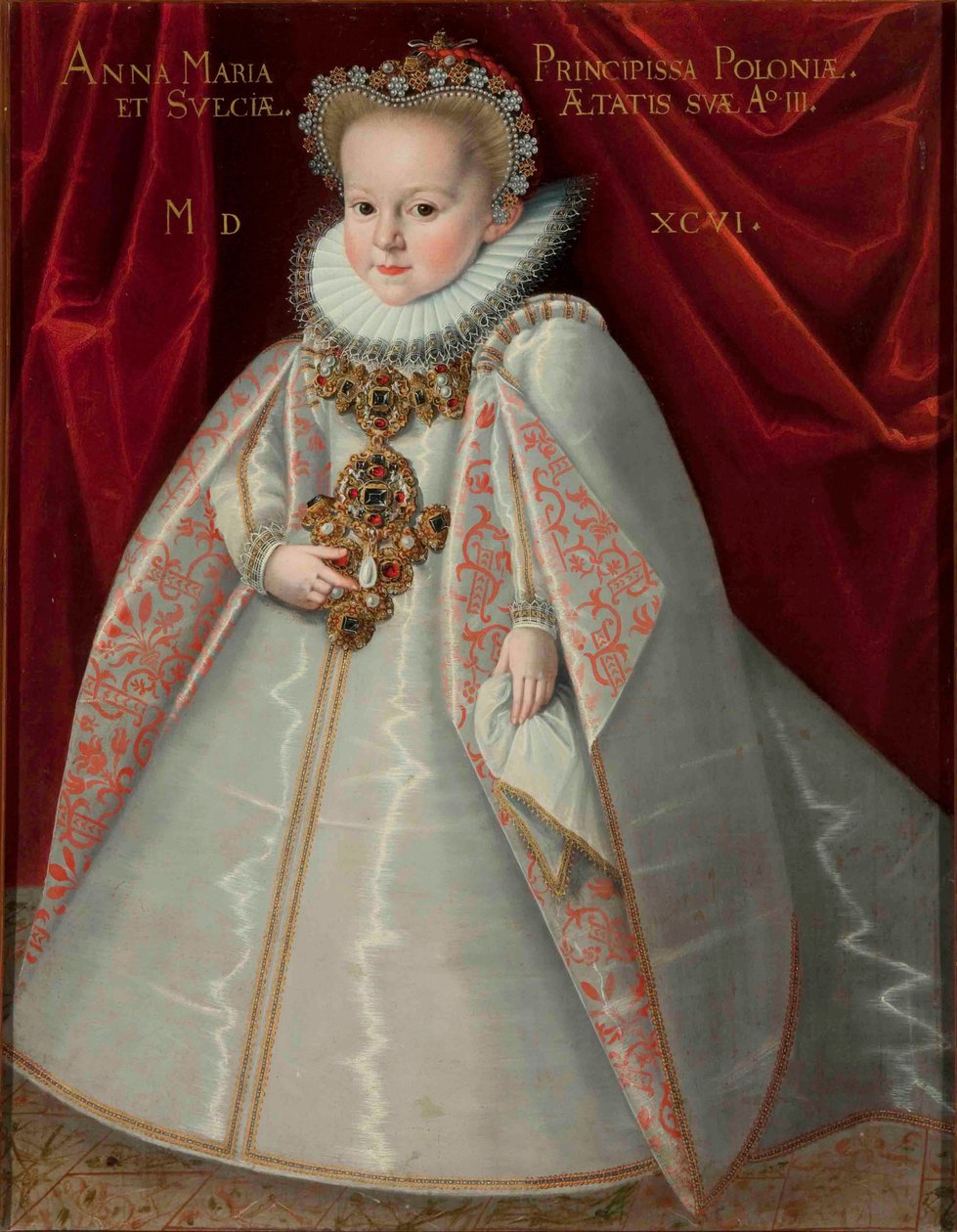 Portræt af Anna Maria Vasa (1593–1600), datter af kong Sigismund III af Polen. af Martin Kober