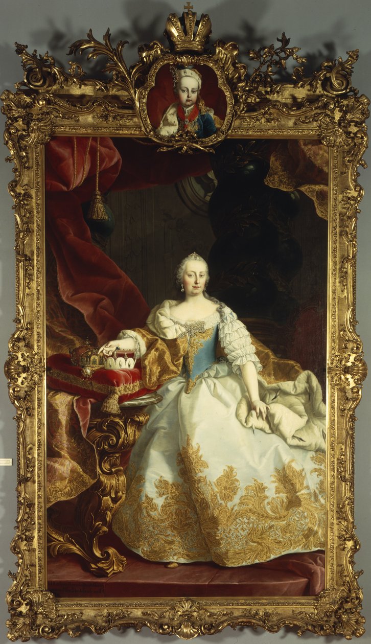 Portræt af kejserinde Maria Theresa med Joseph II som barn, 1744 af Martin Meytens the Younger