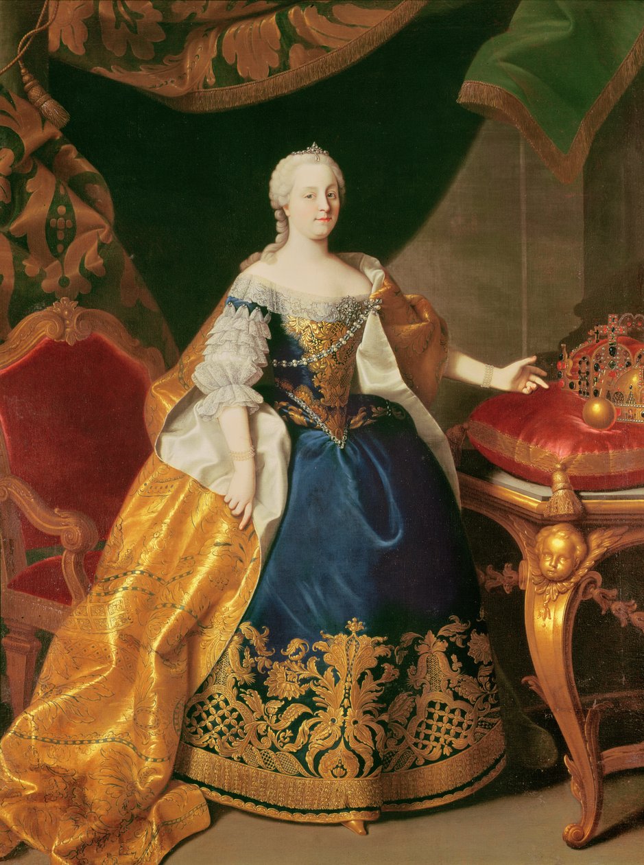 Portræt af kejserinde Maria Theresia af Østrig (1717-80) af Martin II Mytens or Meytens