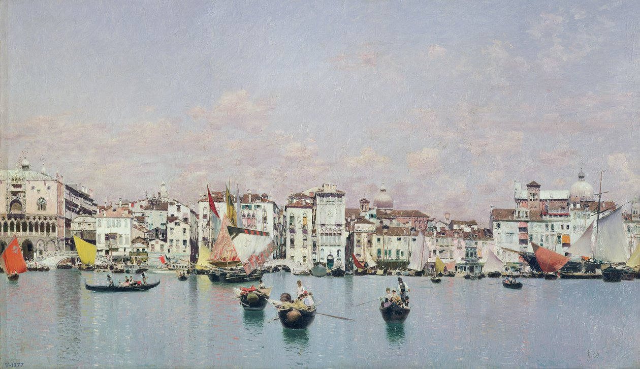 Dogepaladset og Riva degli Schiavoni, Venedig af Martín Rico y Ortega