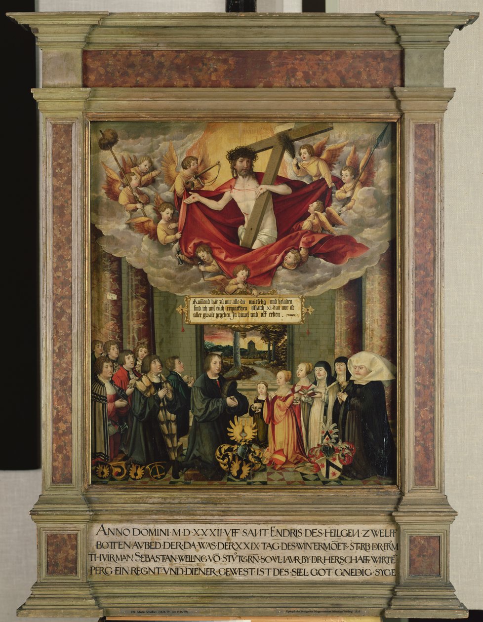 Panel fra Sebastian Wellings grav, Stuttgart burgermeister, 1535 af Martin Schaffner