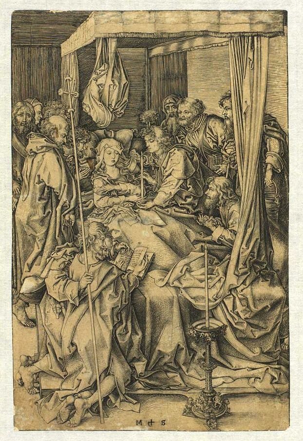 Jomfruens død af Martin Schongauer