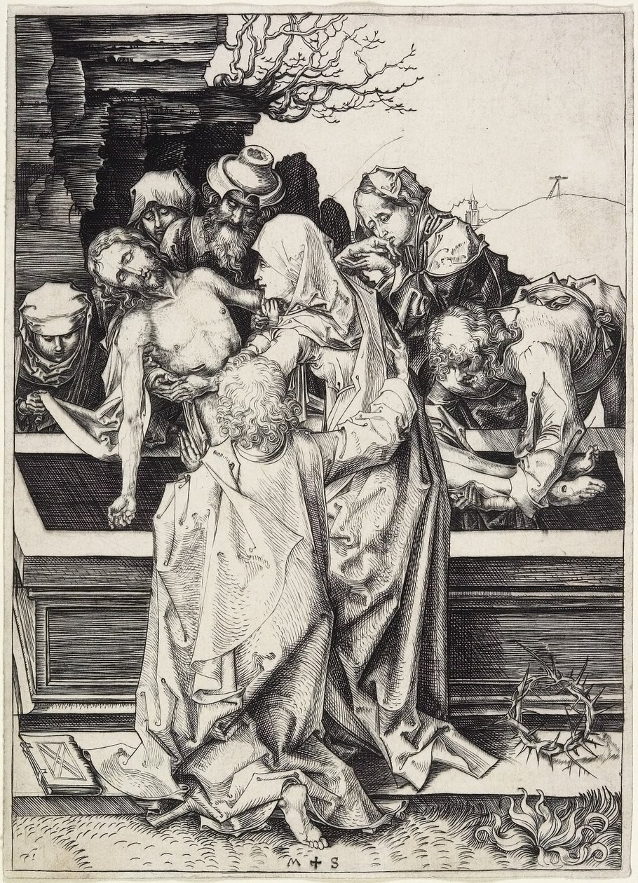 Begravelsen, ca. 1480 af Martin Schongauer
