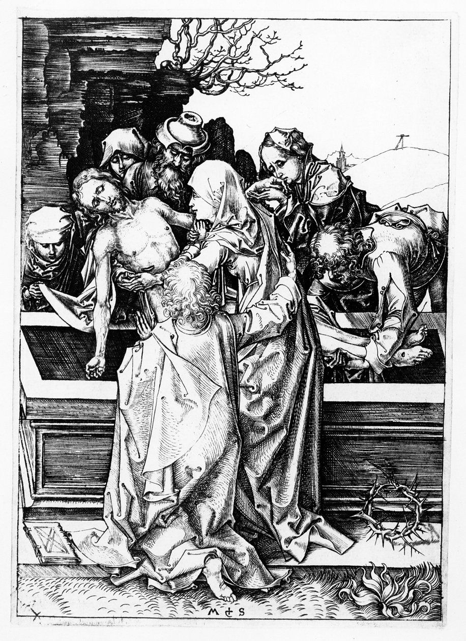 Begravelsen, c.1475 af Martin Schongauer