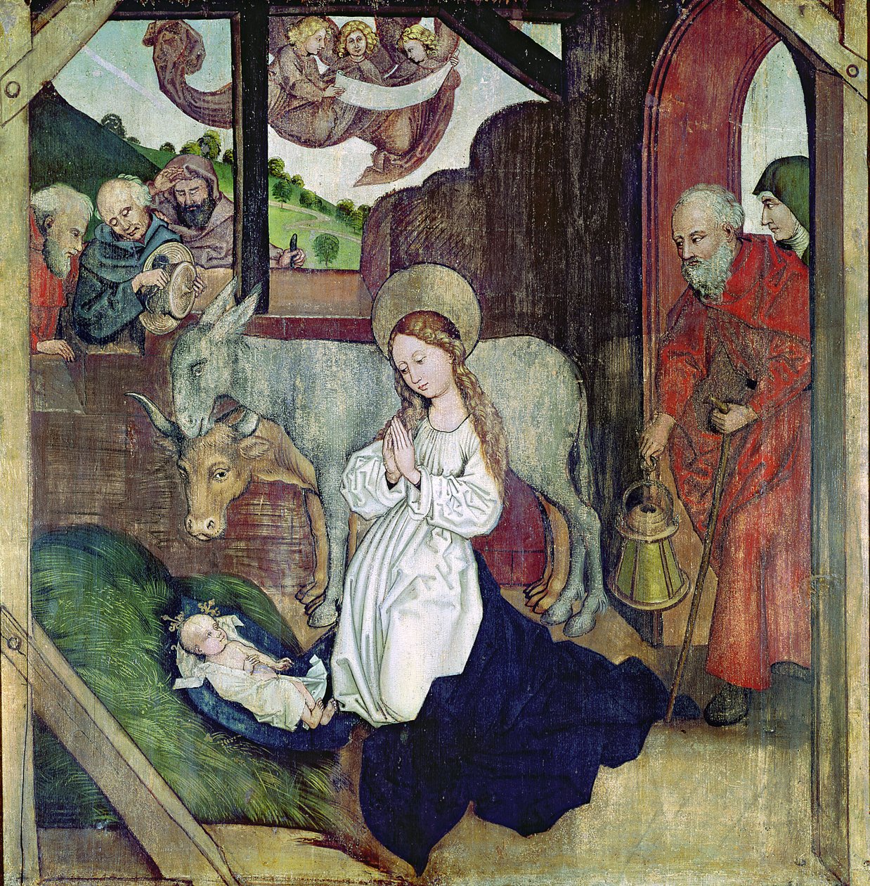 Fødselen, fra dominikanernes altertavle, c.1470-80 af Martin Schongauer