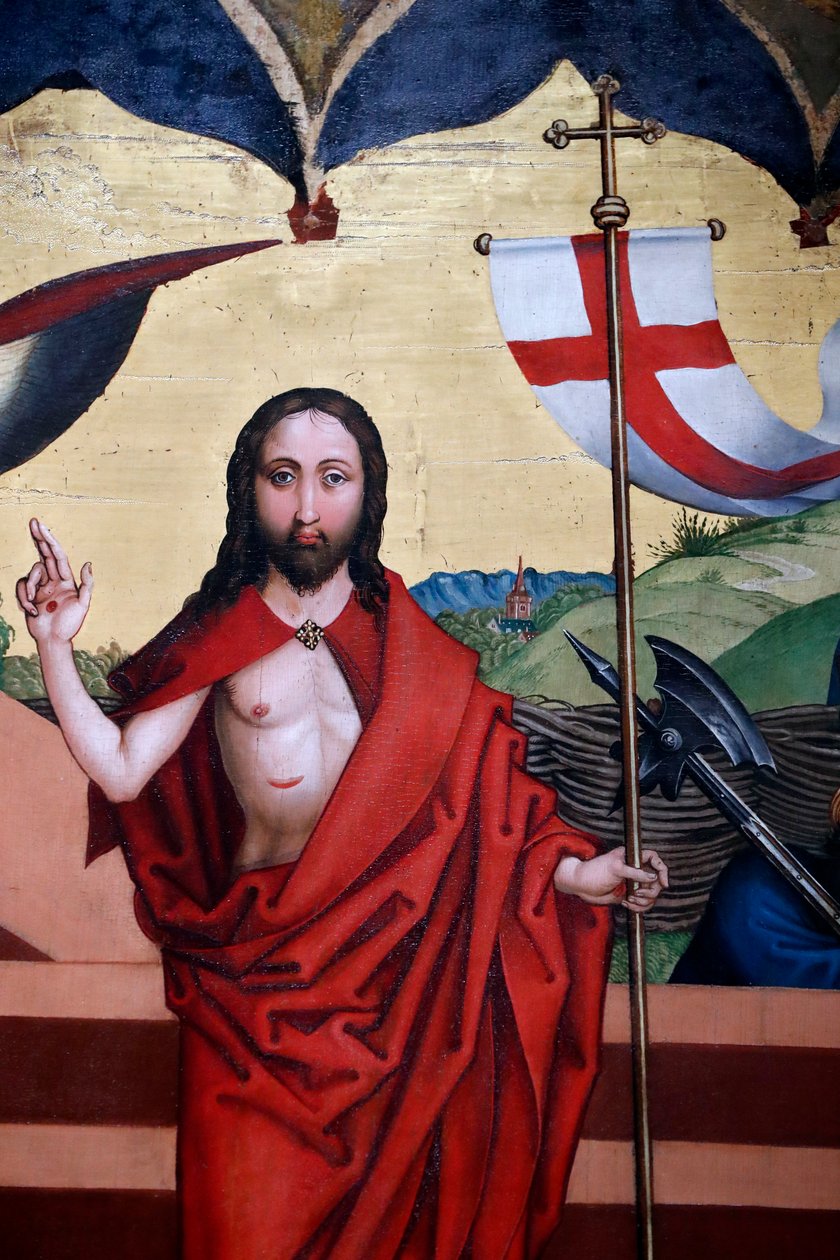 Jesu opstandelse (olie på træplade) af Martin Schongauer