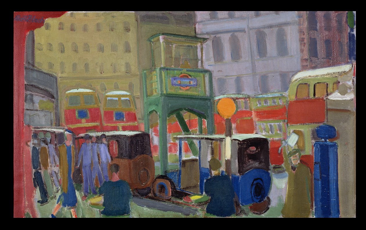 London Street Scene (olie på lærred) af Martin Bloch