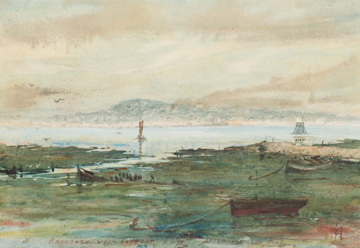 Eftermiddag lavvande: Broughty fra Tayport af Martin  Anderson