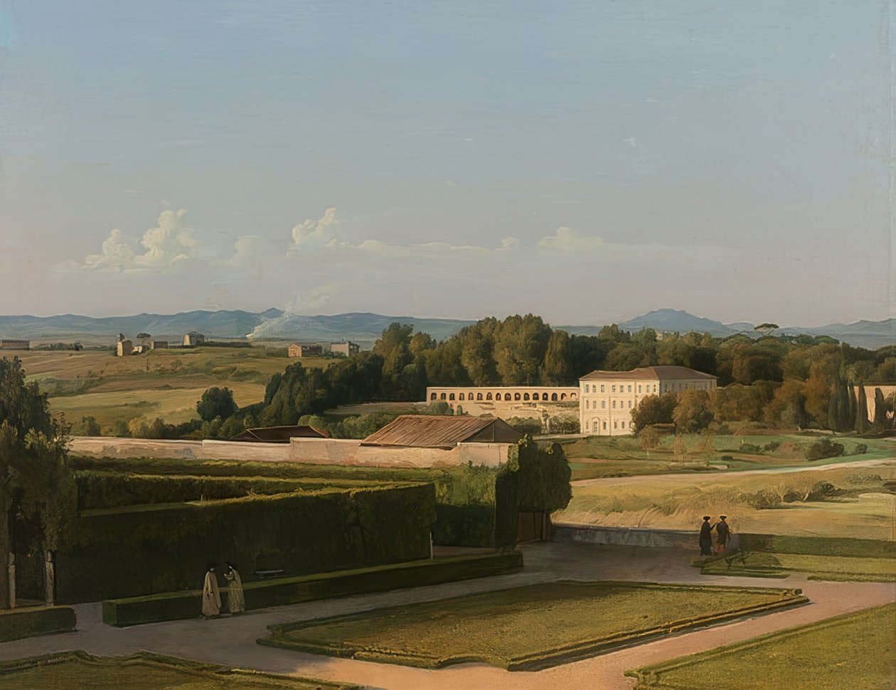 Udsigt over Villa Medicis haver. 1811-16 af Martin Drölling