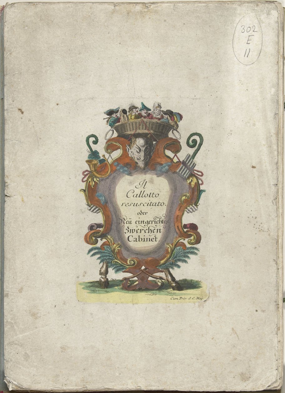 Titeltryk for serien: Il Callotto resurcitato eller Nyindrettet midi-skab, ca. 1710 Il Callotto resurcitato eller nyindrettet lille kabinet (serietitel) af Martin Engelbrecht (attributed to)