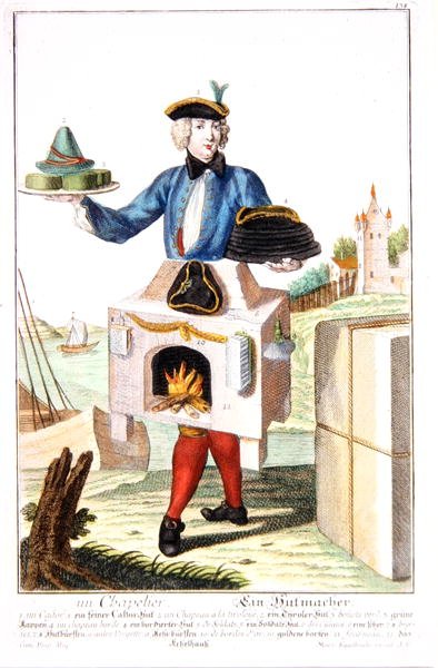 A Milliner (farve litho) af Martin Engelbrecht