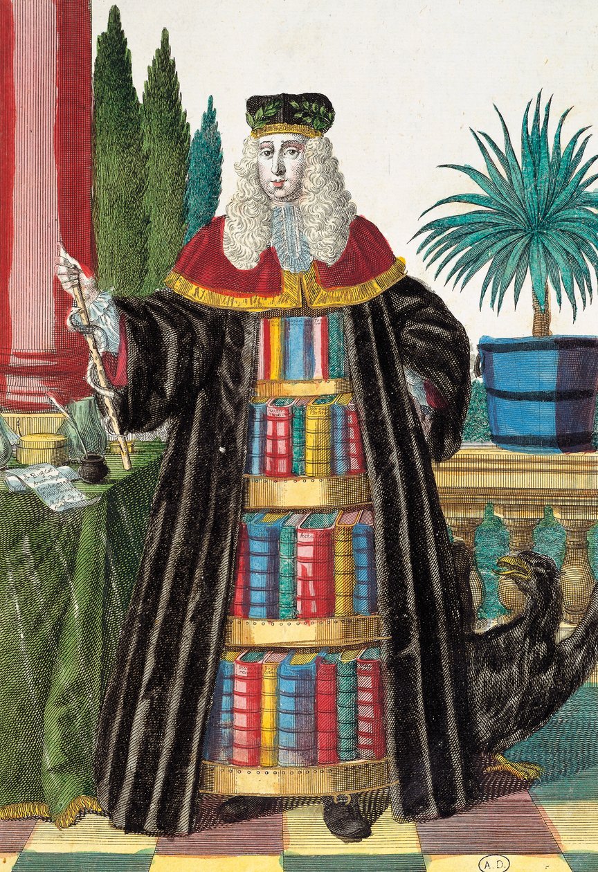 Doktor, gravering fra Assemblage des nouveau manouvries habilles af Martin Engelbrecht (1684-1756), Tyskland af Martin Engelbrecht