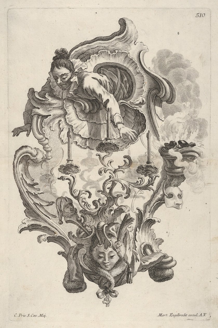 Sconce Representing Winter, fra Sconce Representing the 4 Years Sides, ca. 1730-56. af Martin Engelbrecht