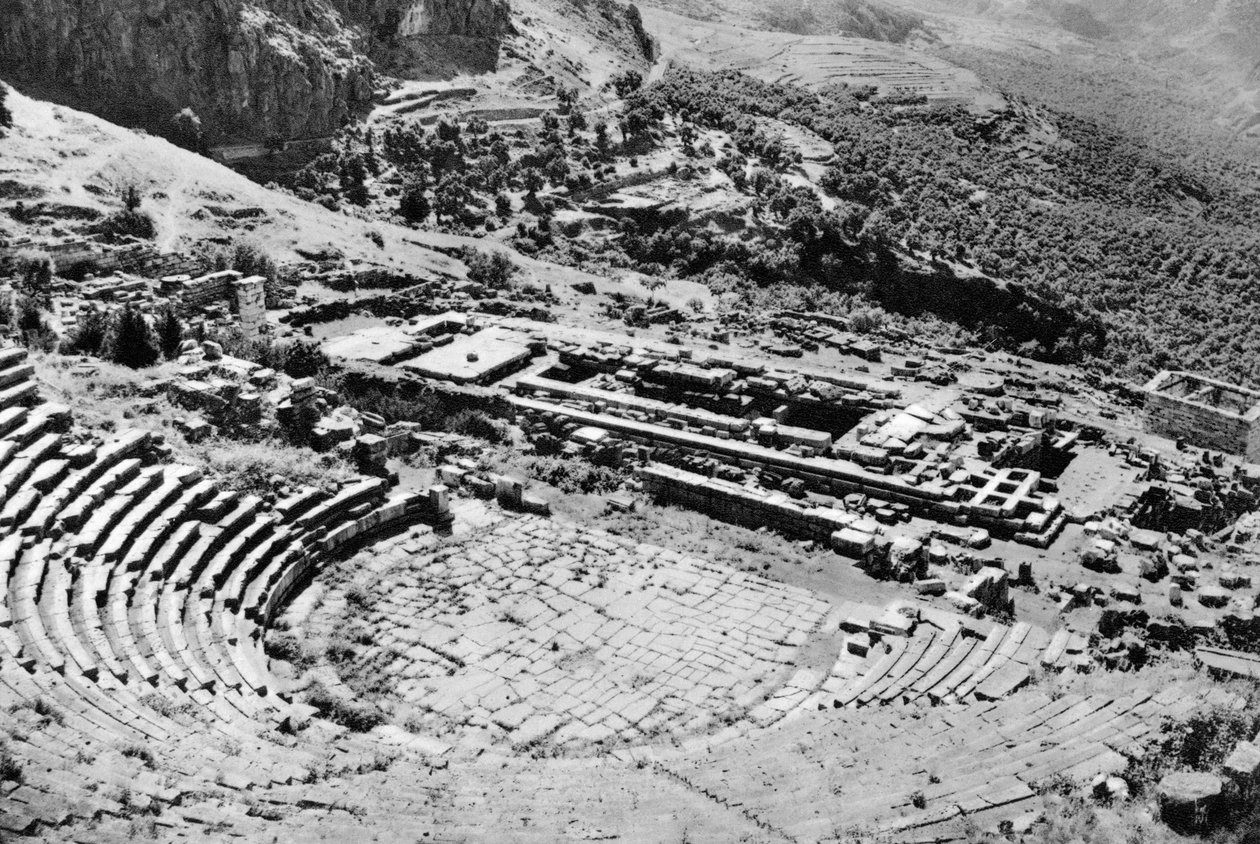 Teater og Apollons tempel, Delphi, Grækenland, 1937 af Martin Hurlimann