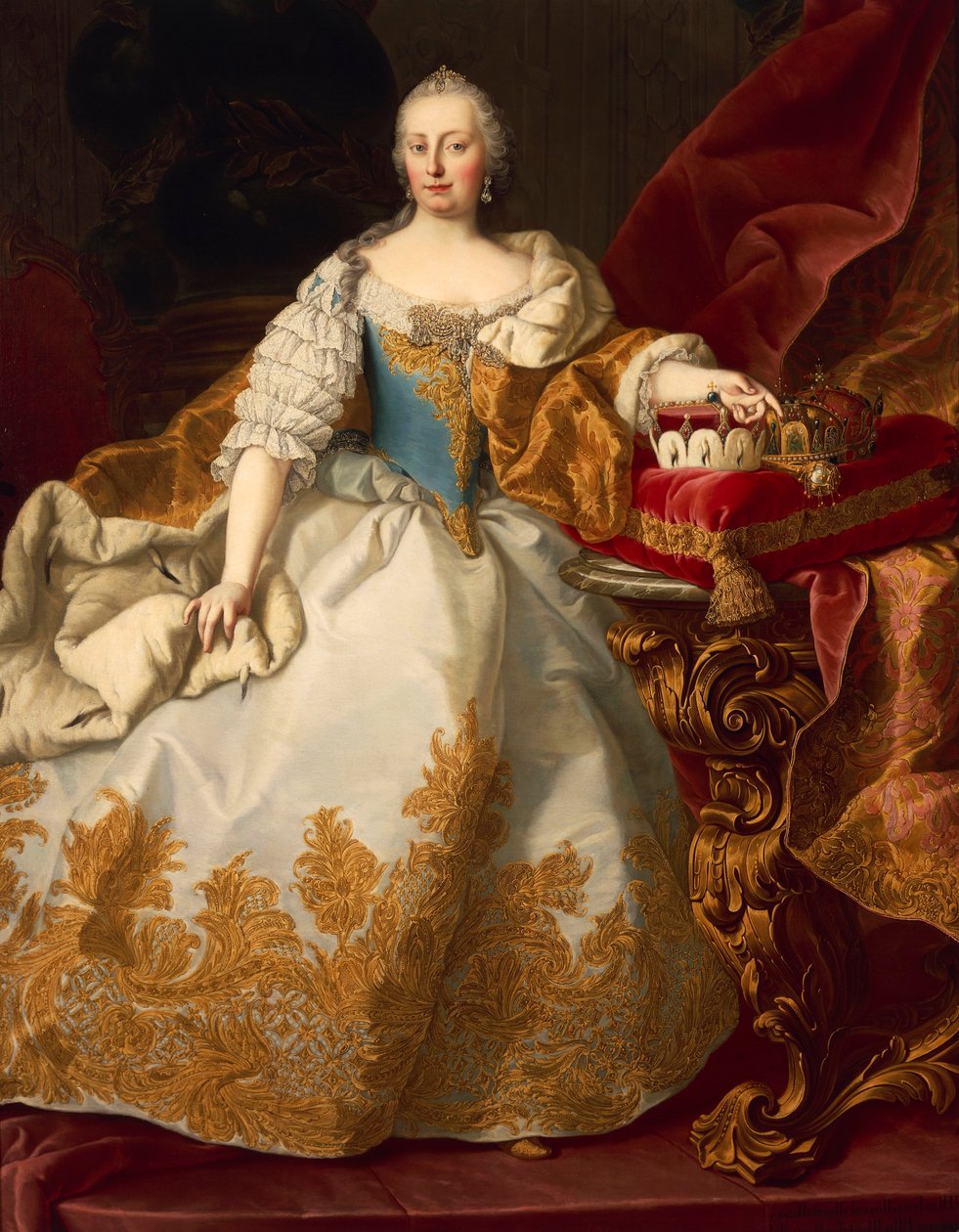 Østrig, Wien, Portræt af Maria Theresa Habsburg, den hellige romerske kejserinde af Martin II Mytens or Meytens