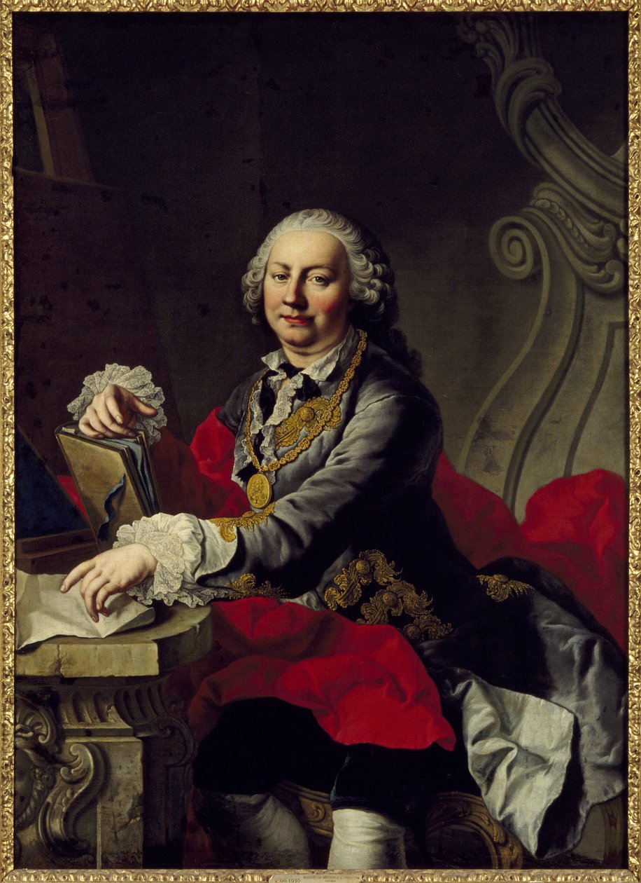 Autoportræt - Selvportræt, af Mijtens (Meytens), Martin van, den yngre (1695-1770). Olie på lærred. Mål: 147x106 cm. Nationalmuseet i Stockholm af Martin II Mytens or Meytens